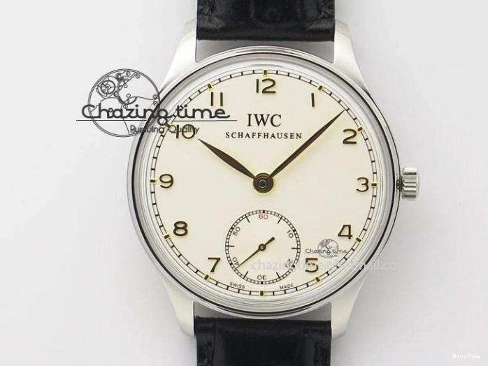 MIROTIME 0116 Portuguese Tourbillon IW5046 RG ZF Best Edition Gray Dial on Black Leather Strap SmoothTexture 7142